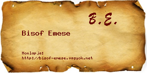 Bisof Emese névjegykártya